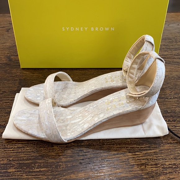 Sydney Brown Wedge Sandal Natural Fennel Size 40 - Picture 2 of 11